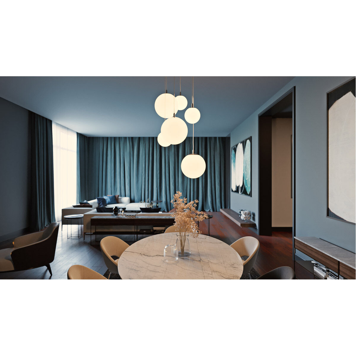 Loretto Pendant Ceiling Light in Satin Nickel